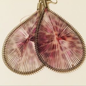 Threaded dangling earrings